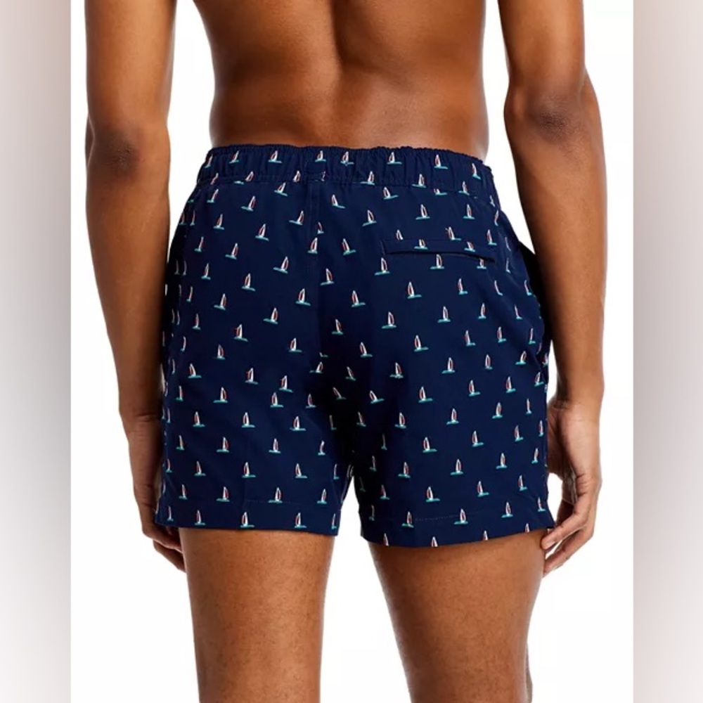 Onia Men’s Charles 5" Embroidered Sailboat Swim Trunks Size M - Picture 2 of 13